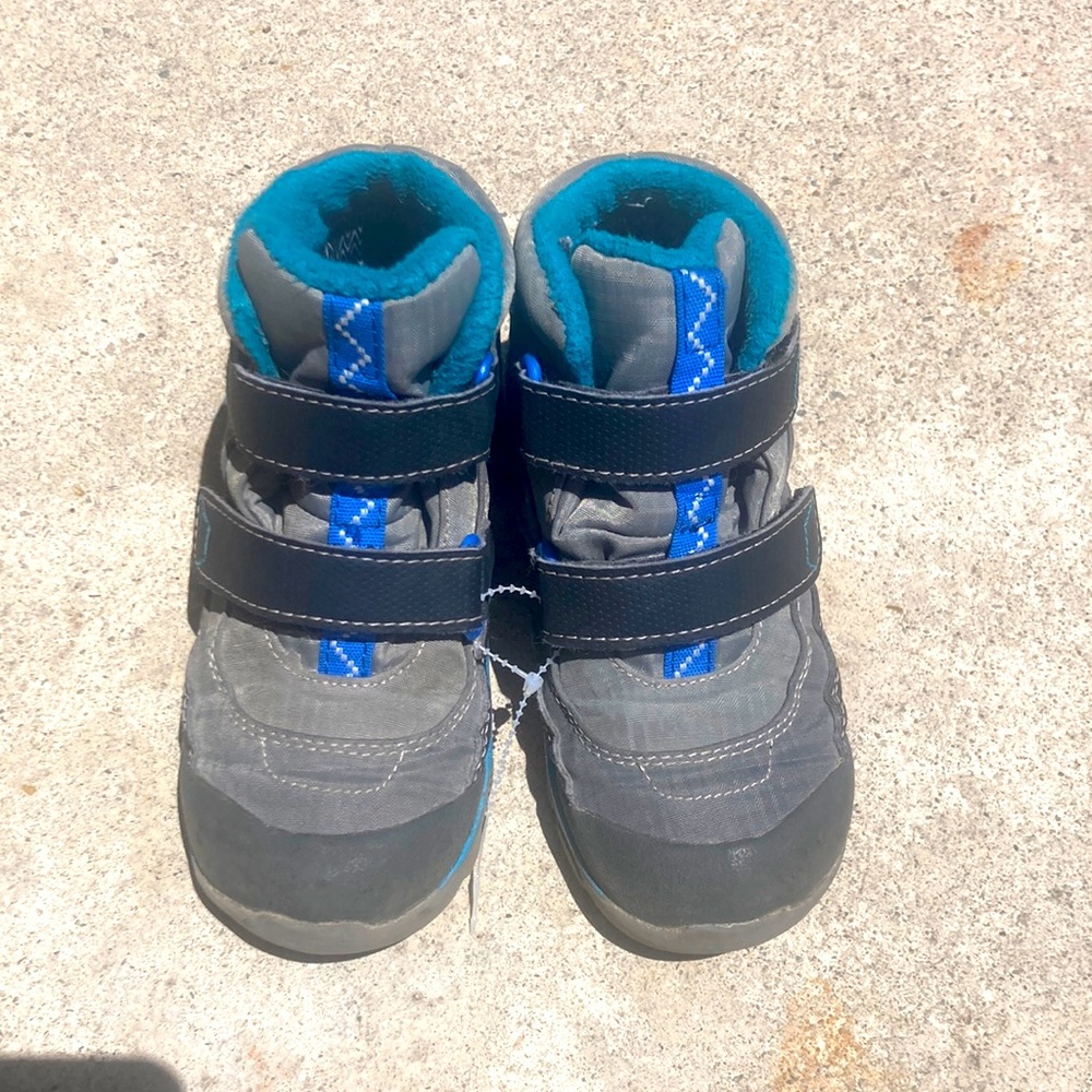 See Kai Run Gray and Teal Kids Hook-and-Loop Boots